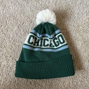 Alice & Wonder Green Blue White Kids Chicago Beanie Youth One Size Fits Most